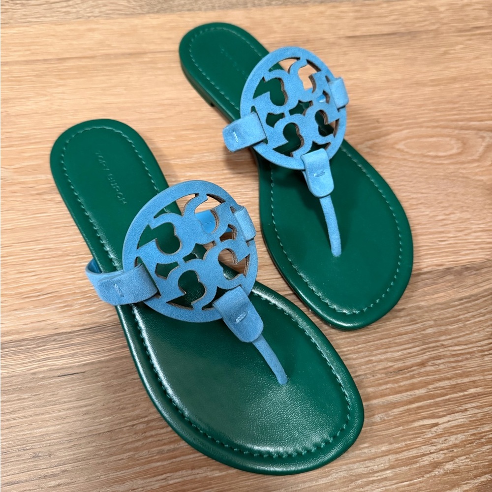 Tory Burch Green and Blue Sandals